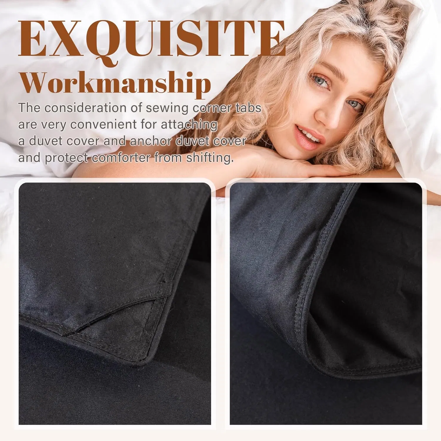 All-Season Luxurious Black Duvet Insert with Cotton Cover