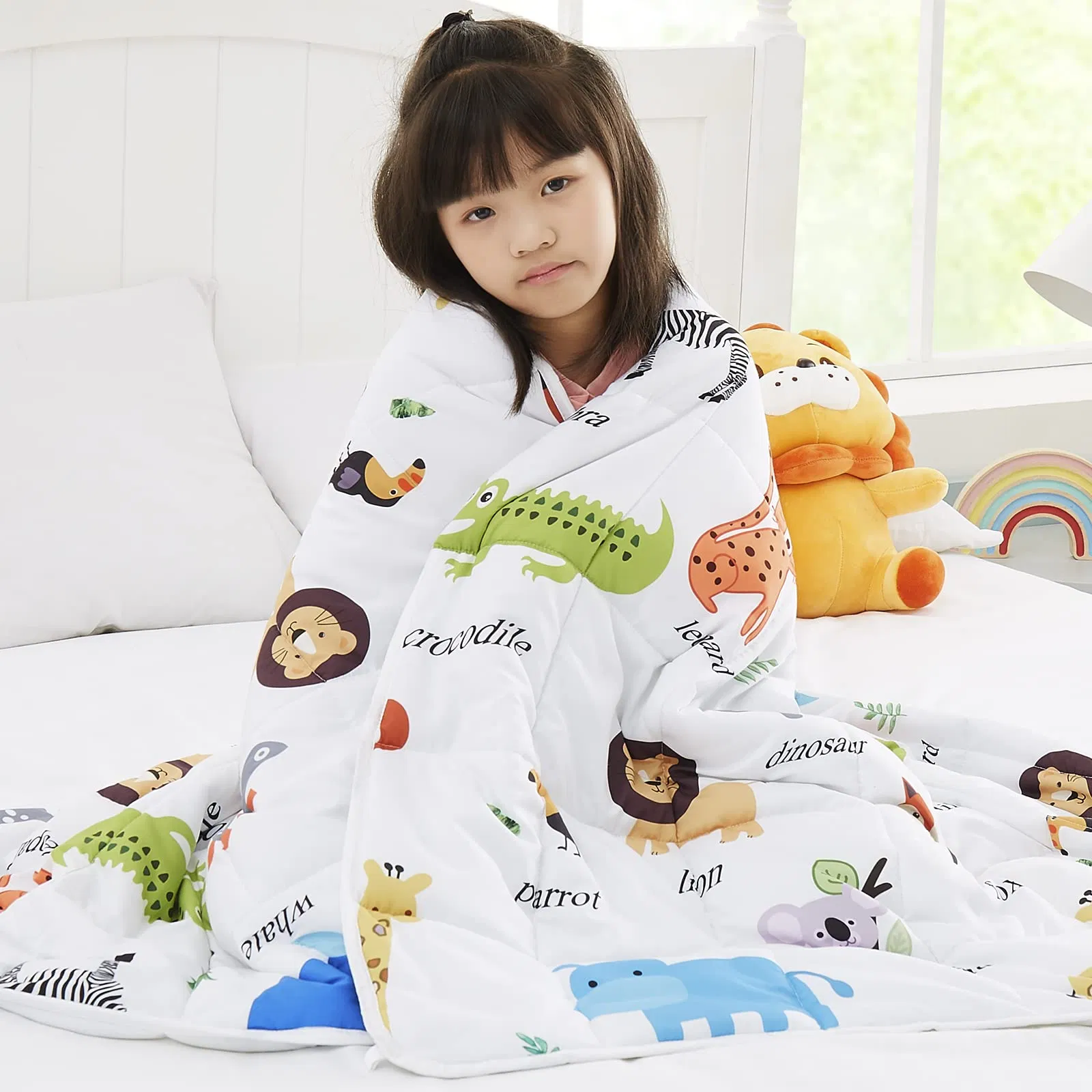 10 Lbs Cooling Weighted Blanket Glass Beads Blanket Summer Winter Soft Thick Blanket