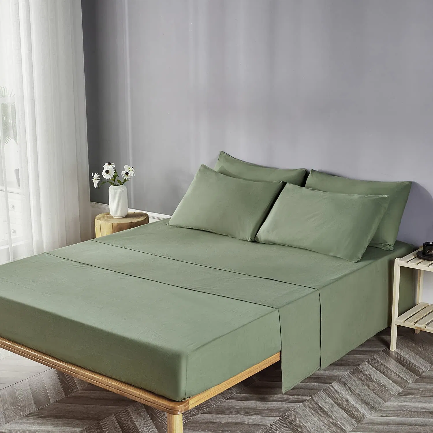 Wholesale Natural Soft Cooling Bamboo Bed Sheet Set 100% Organic Bamboo Bed Sheet