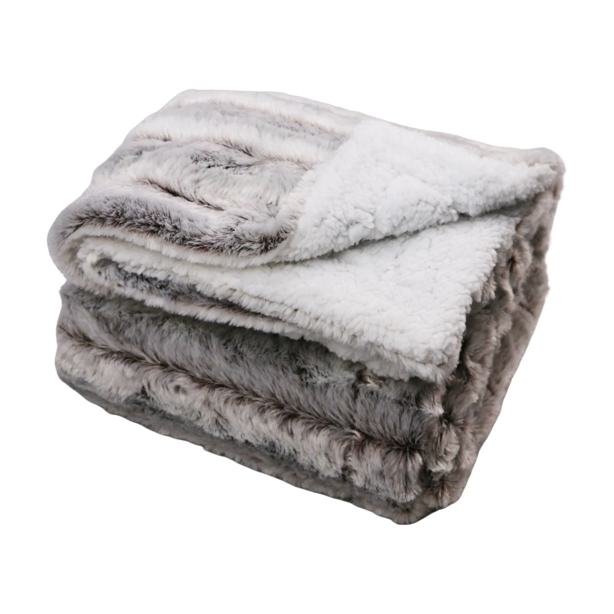 Winter Luxury Fashionable Brown Brush Pattern Sherpa PV Fleece Blanket