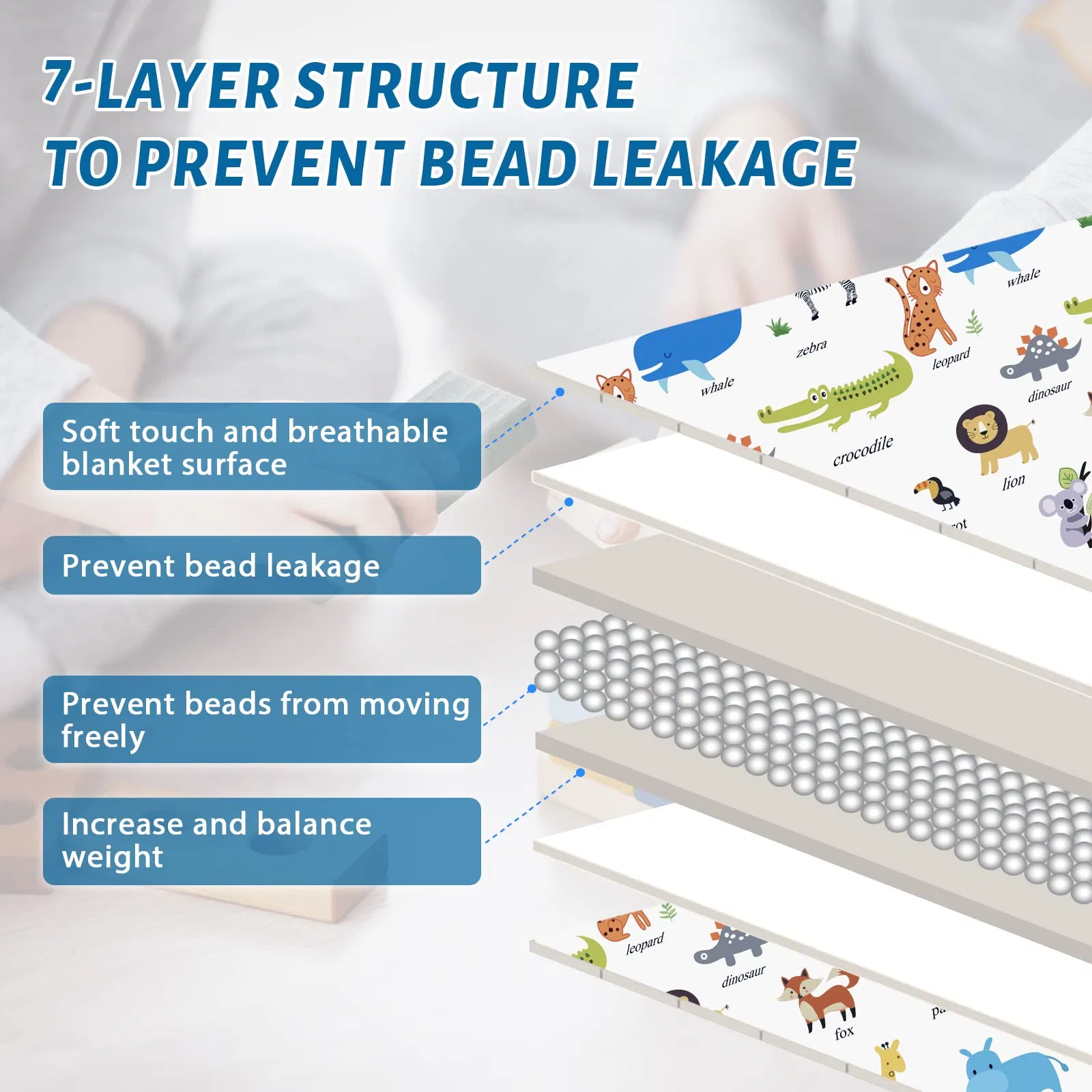 10 Lbs Cooling Weighted Blanket Glass Beads Blanket Summer Winter Soft Thick Blanket