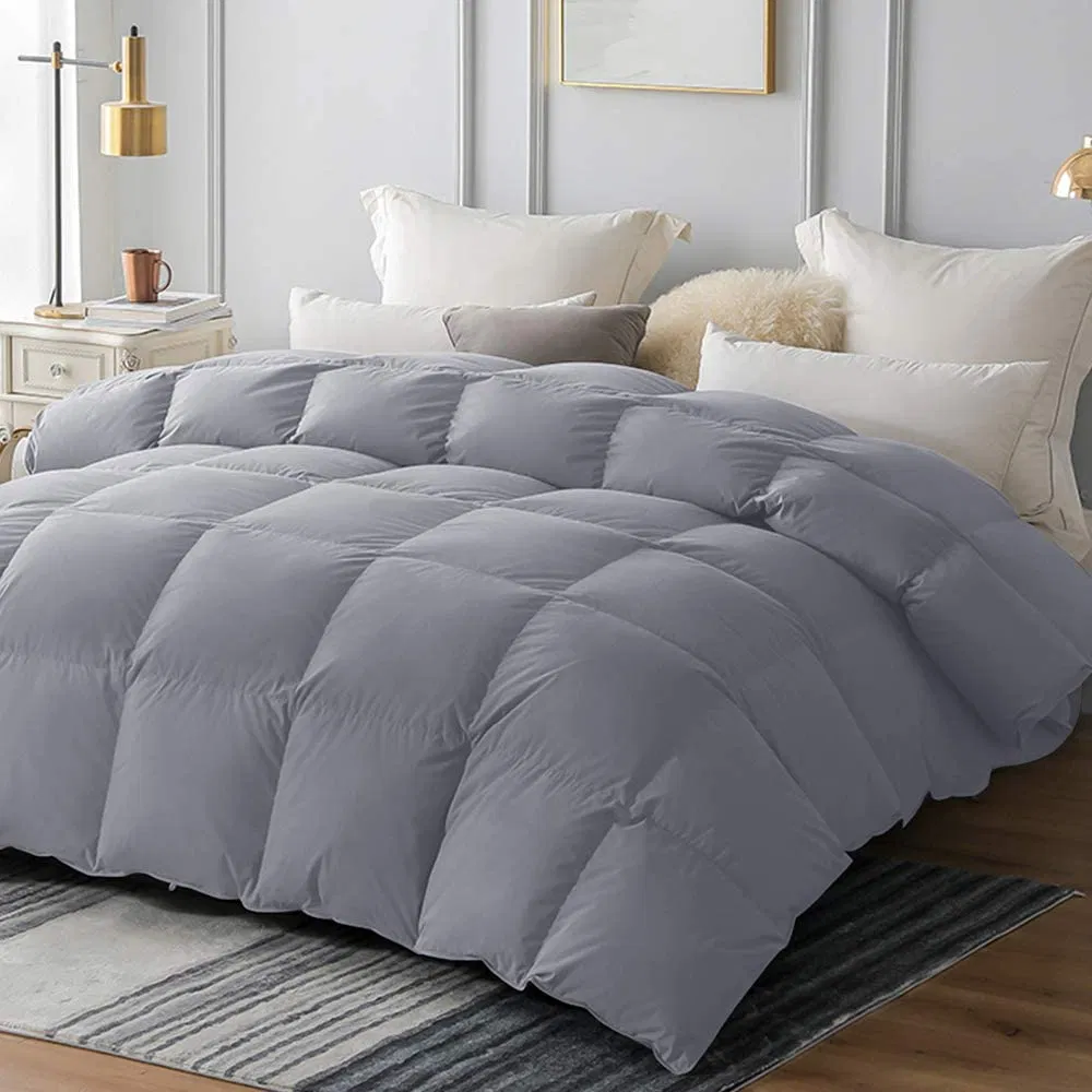 All-Season 75% Down Comforter Cal King, Fluffy Duvet Insert with 8 Corner Tabs, Down Proof Cotton Blended Fabric