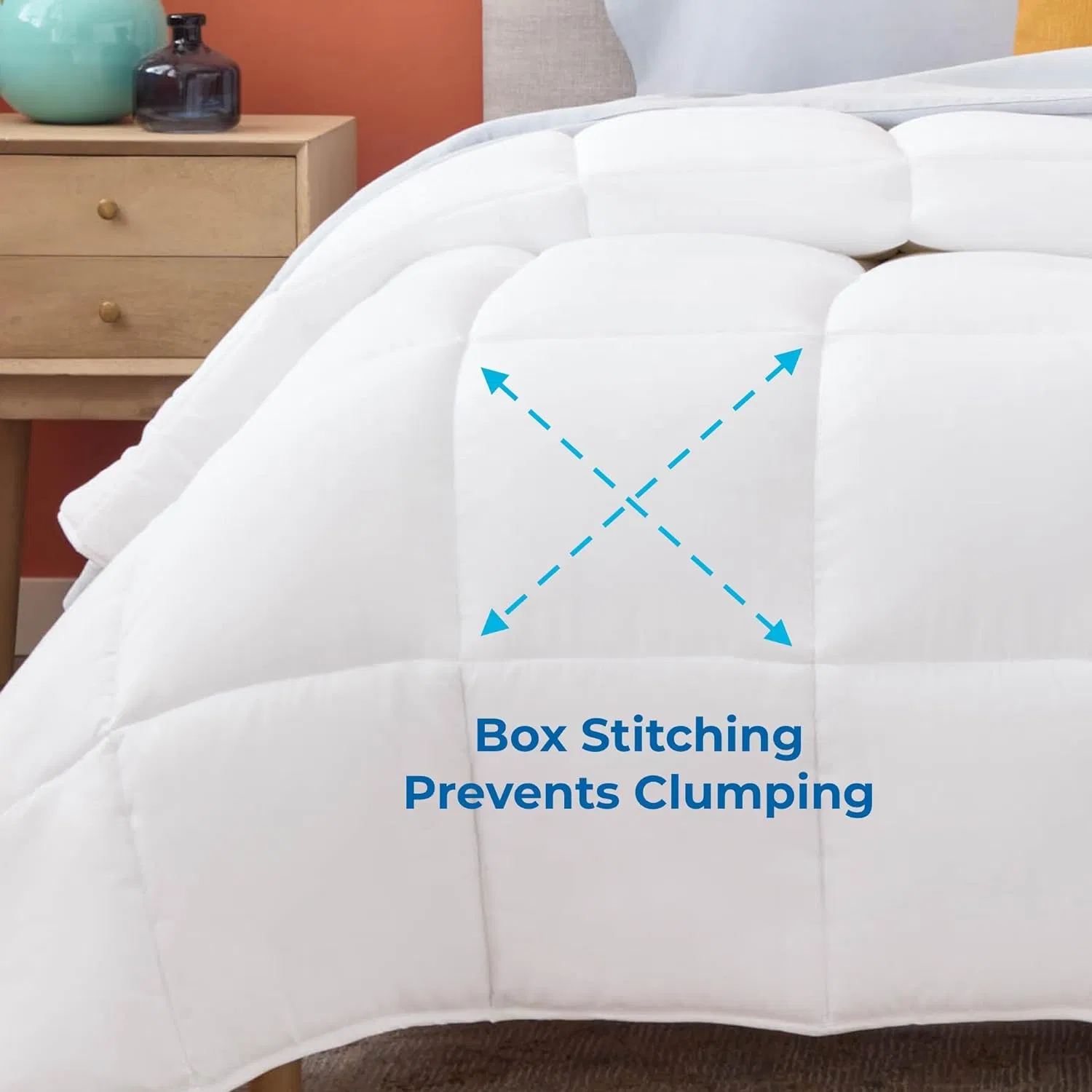 Luxurious White Down Alternative Duvet Insert with Stylish Box Stitching