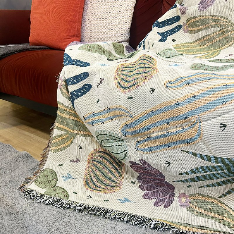 Quick Customization Jacquard Throw Blanket Hippie Tapestry Woven Blanket Picnic Camping Rug Slipcover