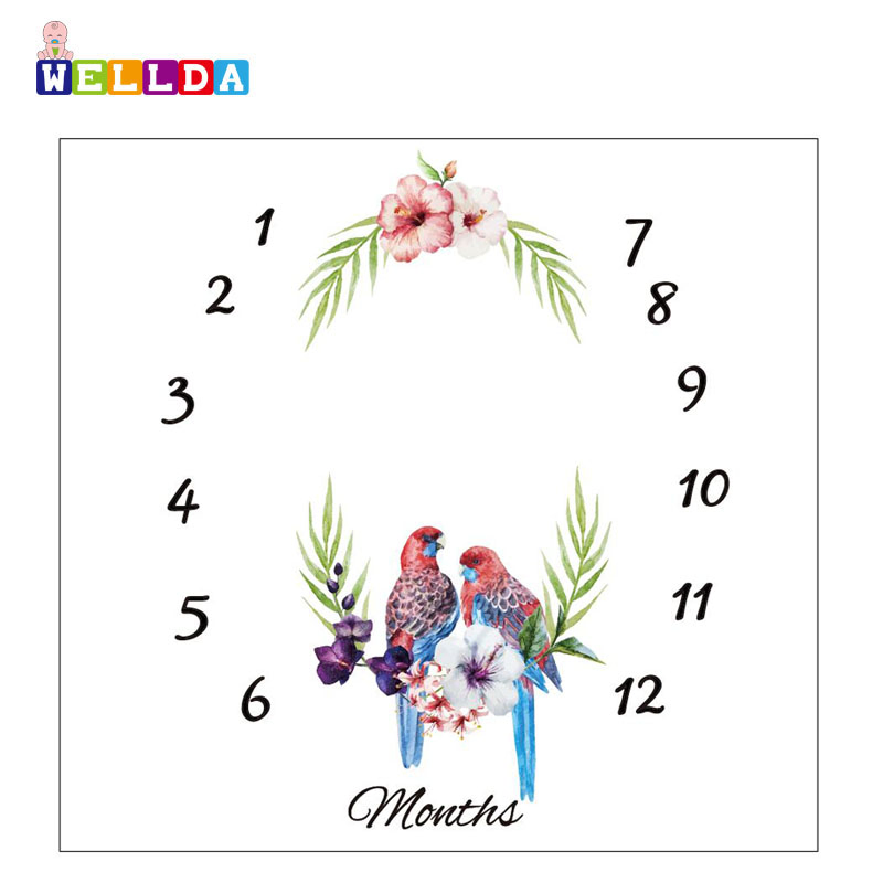 China Wholesale Super Soft Flannel Fleece Photography Baby Milestone Blanket