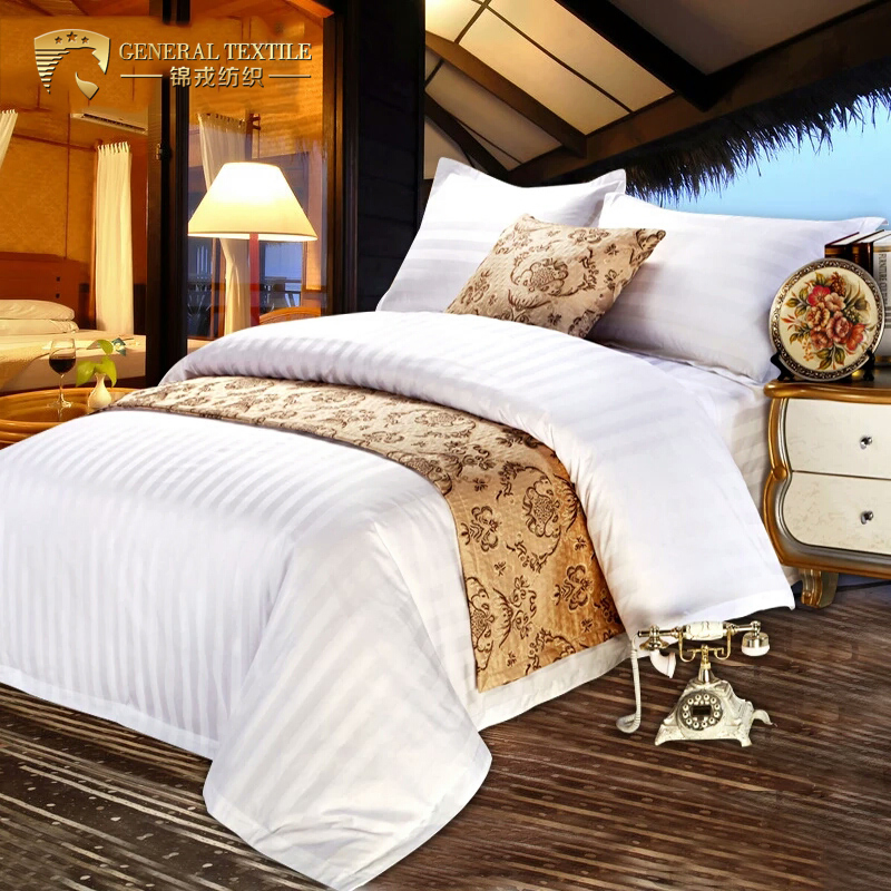 All-Seasons Hotel Bed Linen Sheet Sets 100% Cotton White Luxury Bedding Set