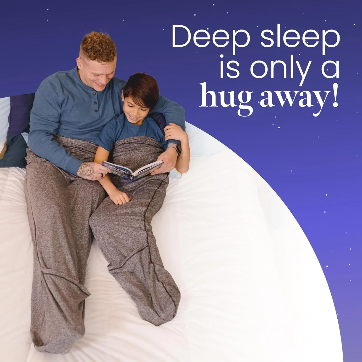 Hug Sleep Pod Move for Kids, Wearable Blanket for 7-10 Year Old Girl or Boy, Weighted Blanket Alt, Seen on Shark Tank, Cooling Sensory, Machine Washable
