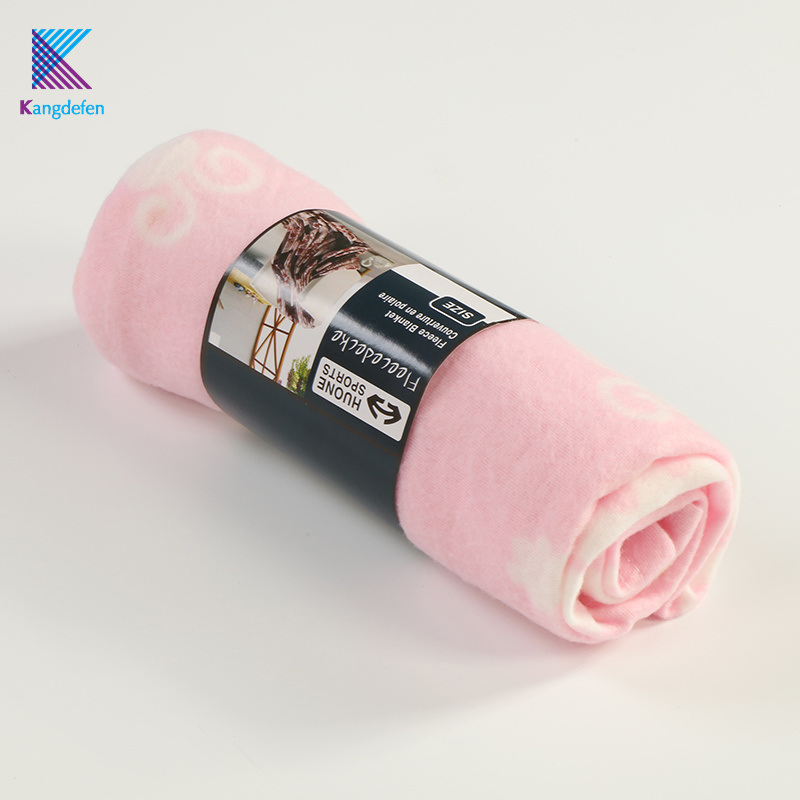 Adults 100% Polyester Portable Airline Bedding Reusable Fleece Blanket with Multi Color