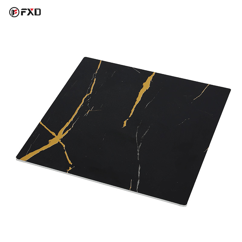 Hot Sale 3mm 4X8 Alternative UV Spc WPC Board Marble Effect Carbon Fiber Panels Bamboo Carbon Crystal Wall Panel PVC Marble Sheet for Wall Decoration