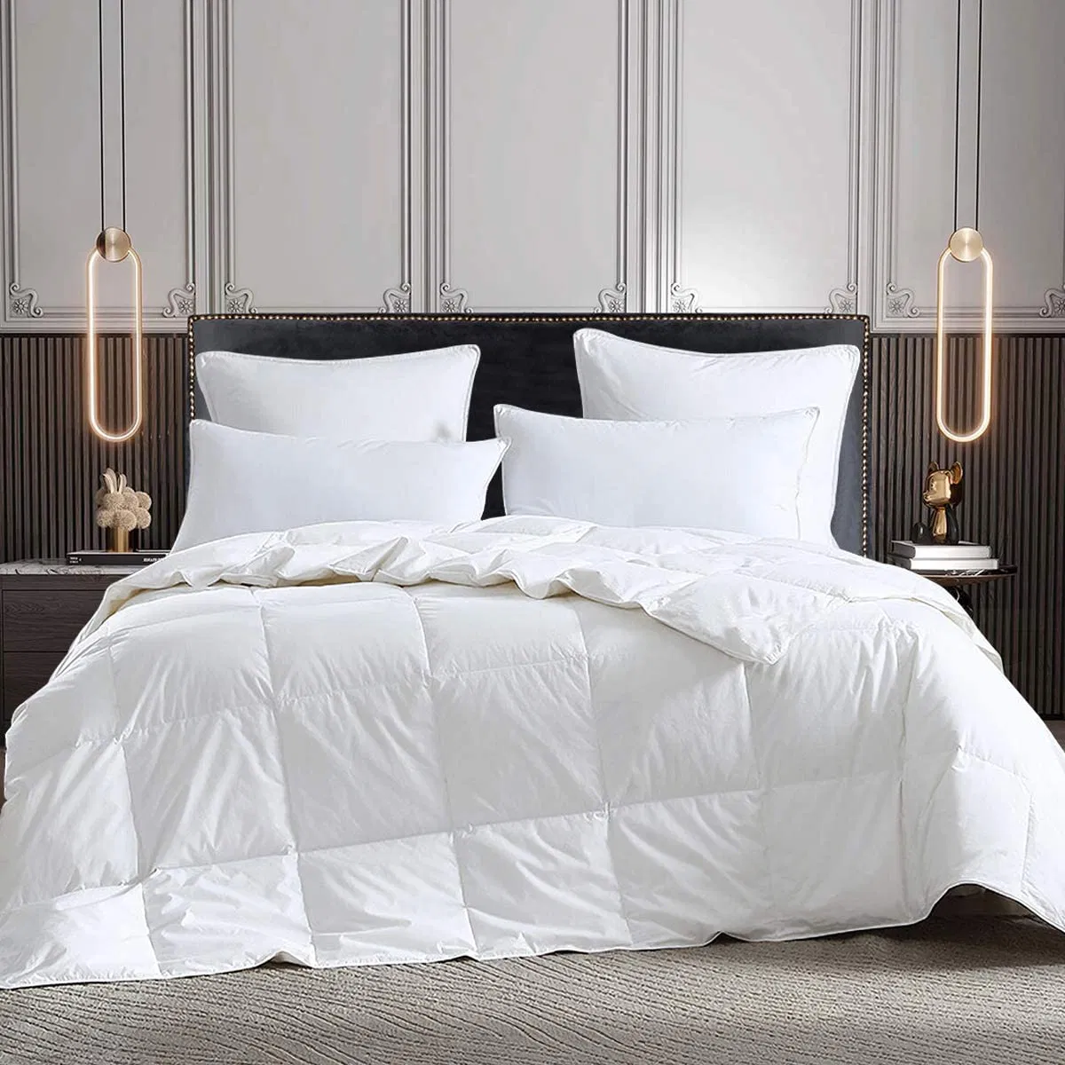 All Season Breathable Durable Soft Comfy 90% Feather 10% Duck Down Comforter Duvet Insert Skin Friendly