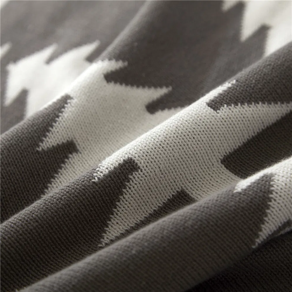 High Quality Four Seasons Use Breathable 100% Cotton Knitted Throw Thin Blanket