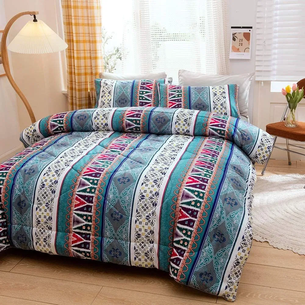 Bohemian Printed Style Wholesale Cheap Lightweight 100% Polyester Printed Bedding Set Bed Linen Quilt