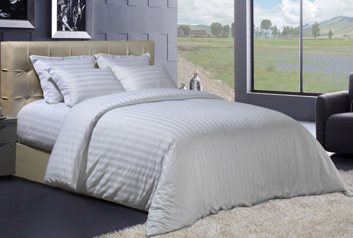 Hotel Luxury 100% Cotton Satin Bed Sheet Queen Size White Cooling Breathable Drap 4 Piece Bed Sheets