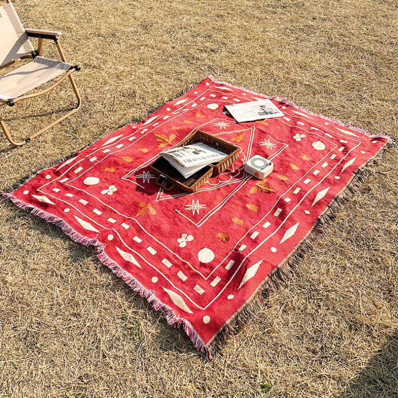 ODM Service Quick Custom Design High Quality Boho Tapestry Throw Rug with Jacquard Woven Sofa Blanket Picnic Throw Rug