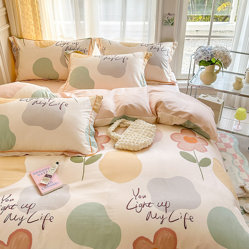 Custom Wholesale Luxury Bedsheets 4 PCS Bed King Size Bedding Set 100% Cotton