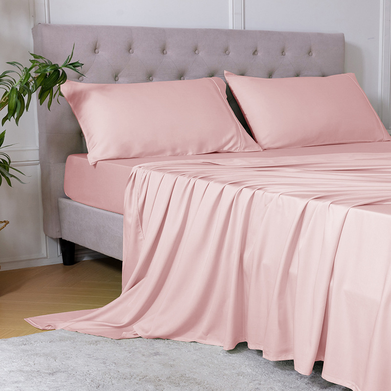 Cooling Bed Sheet Organic Bamboo Fiber Sheets for Beds Luxury Bedding Set