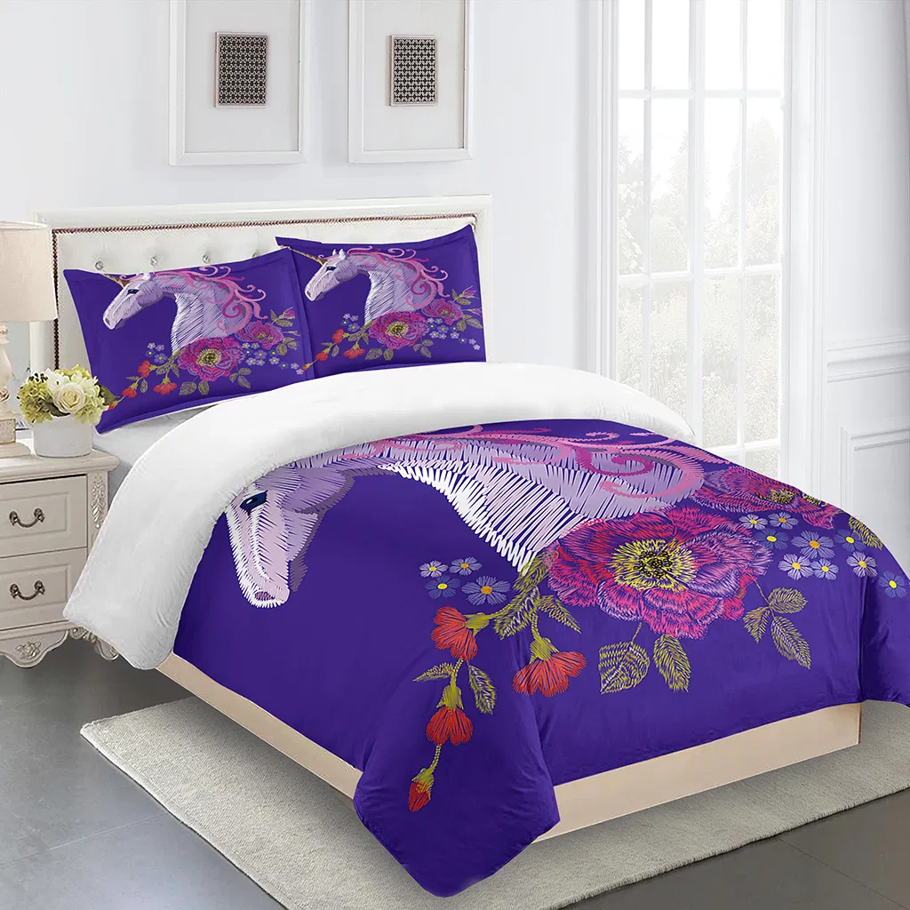 Luxury Printed 3 Pieces Bedding Duvet Cover Set, Duvet Cover Western Bedding Set