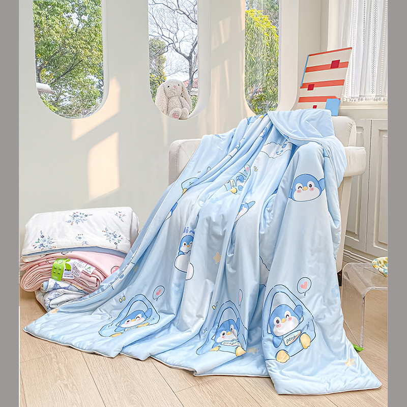 Kids Cartoon Printed Cooling Bedding Set for Summer Using