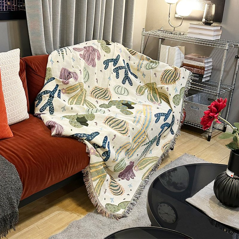 Quick Customization Jacquard Throw Blanket Hippie Tapestry Woven Blanket Picnic Camping Rug Slipcover