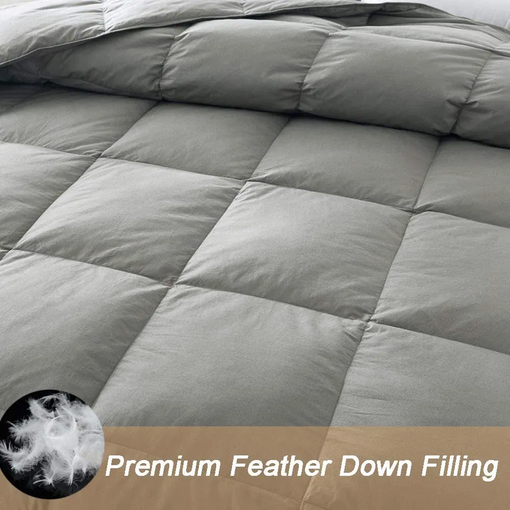 All-Season 75% Down Comforter Cal King, Fluffy Duvet Insert with 8 Corner Tabs, Down Proof Cotton Blended Fabric