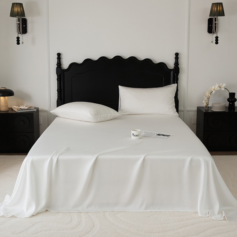 Plain Cooling Lyocell Fiber Bed Sheets Set Single Dormitory Sheet Set Silky Soft Hotel Home Textile 1/3/4PCS Bedding Set Bed Sheets Wholesale