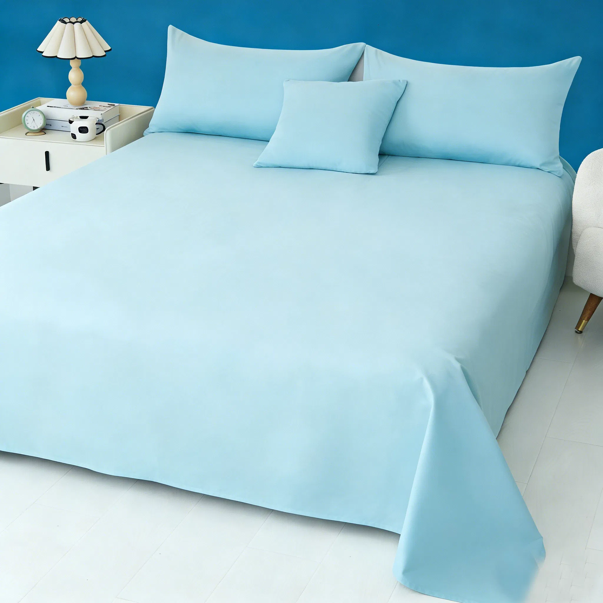 Reusable Cooling Waterproof Bed Sheet Bamboo Fitted Sheet Hypoallergenic Soft Home Textile