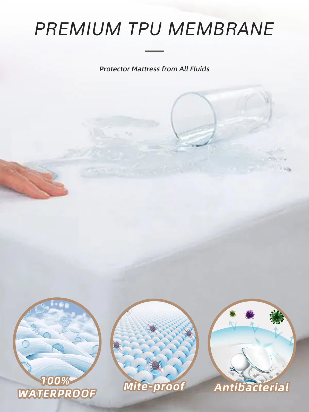 Plain Color Microfiber Fitted Bed Cover Mattress Protector Fitted Sheet