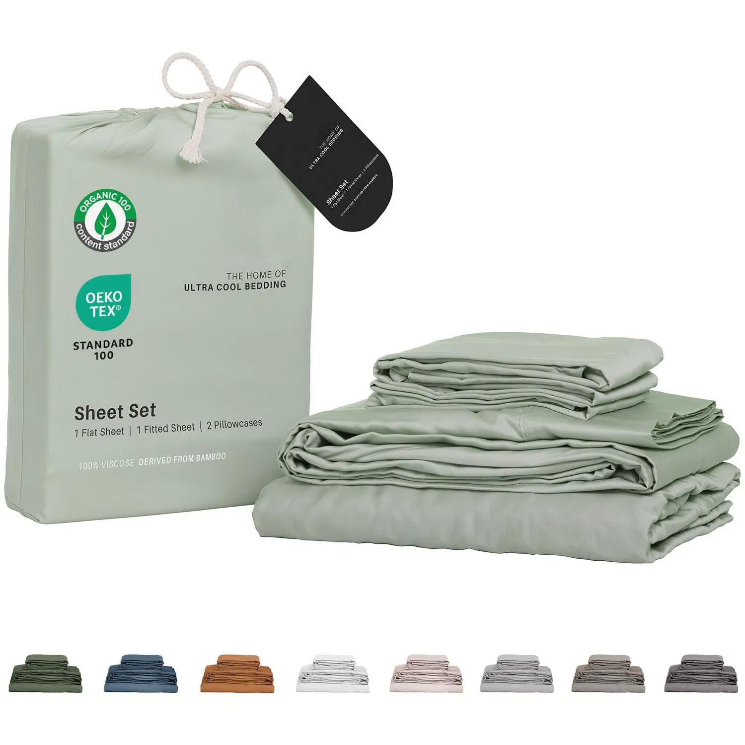 Queen Sheets by 100% Organic Viscose Derived From Bamboo Bed Sheet Set