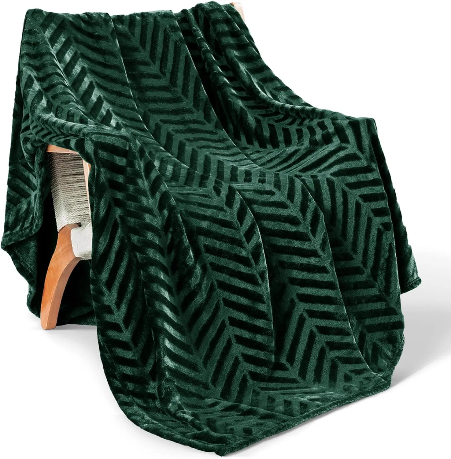 Cozy Brushed Floral Fleece Blanket for Home and Travel