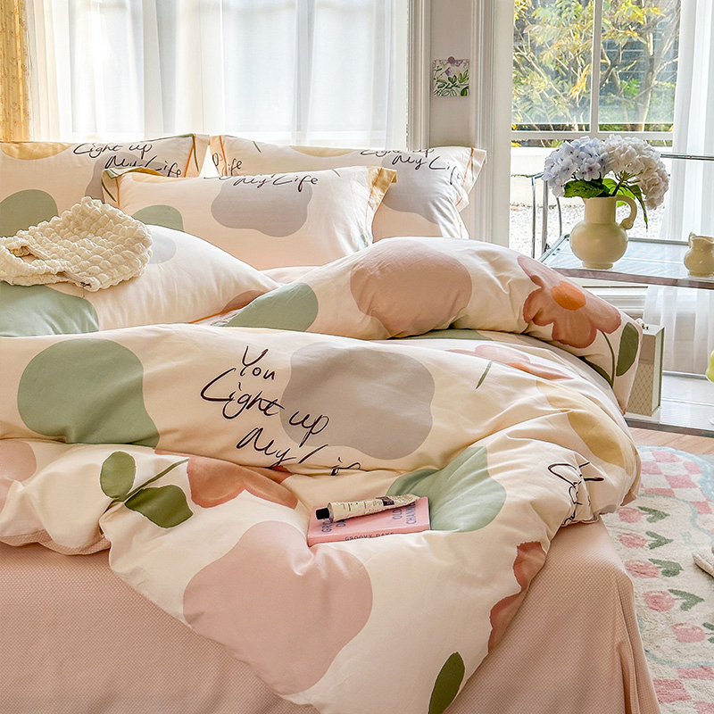 Custom Wholesale Luxury Bedsheets 4 PCS Bed King Size Bedding Set 100% Cotton