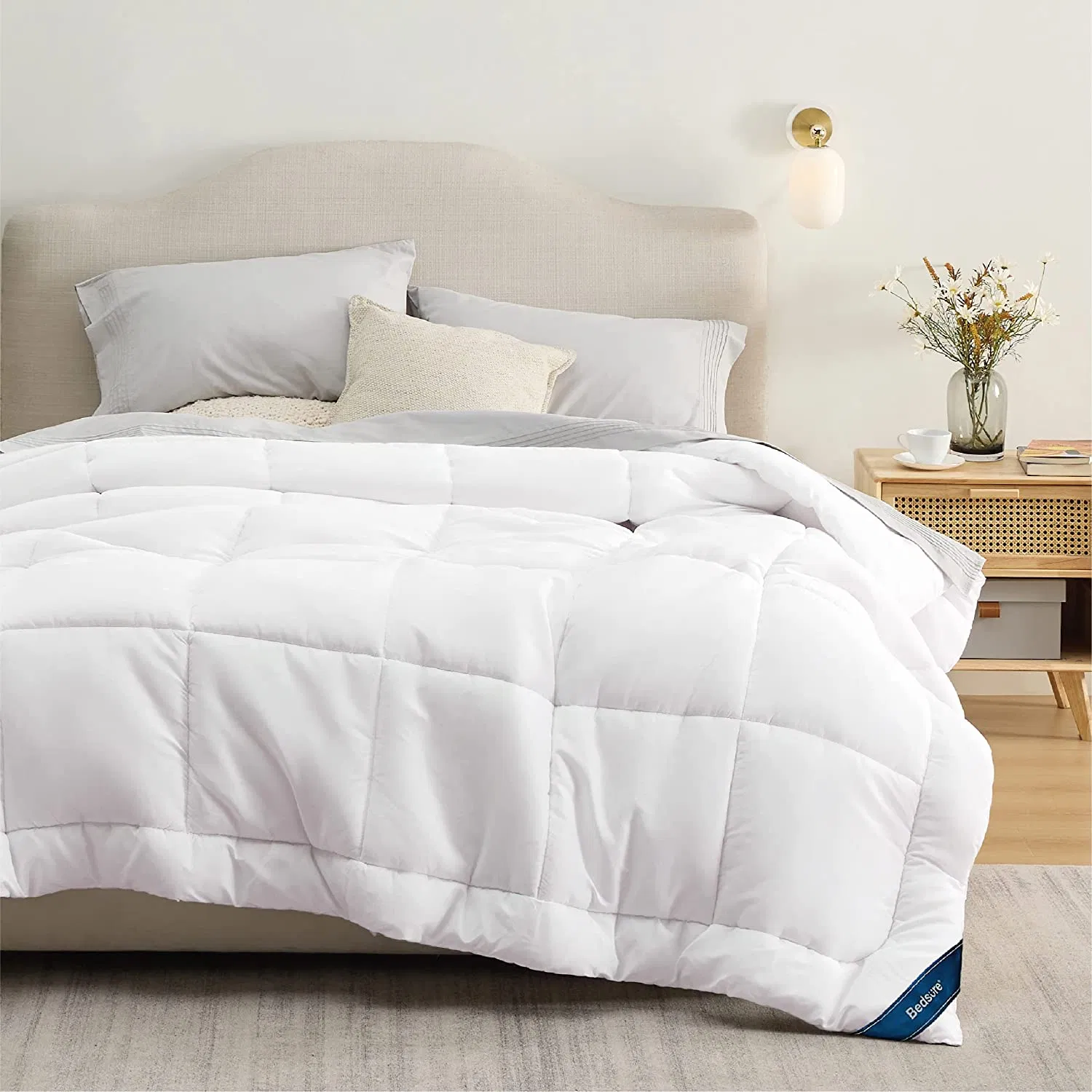 Comforter Duvet Insert Quilted Comforters Queen Size All Season Down Alternative Queen Size Bedding Comforter with Corner Tabs