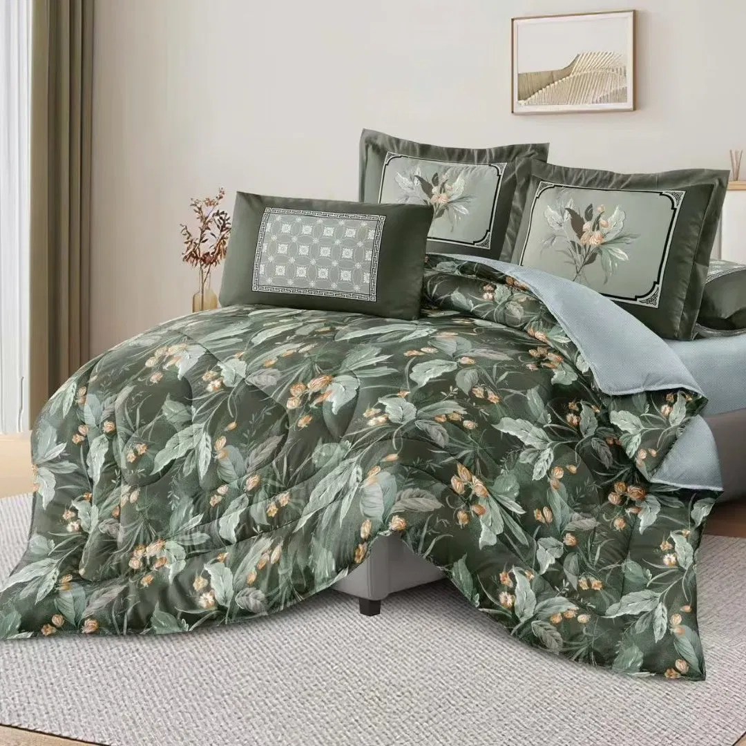 4PCS Home Bedding Collection Sanding Bedsheets Printed Bed Linen Polyester Blanket Bedspread Soft Pillowcases Comforter Set Duvet Cover Bedding