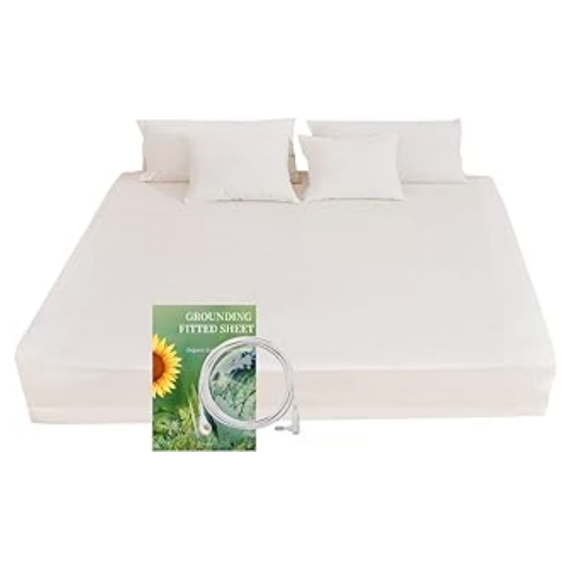 Transform Your Sleep Routine: King Size Fitted Earthing Sheet with 10% Silver Fiber for Deeper, More Revitalizing Nights