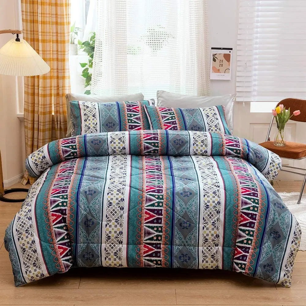 Bohemian Printed Style Wholesale Cheap Lightweight 100% Polyester Printed Bedding Set Bed Linen Quilt