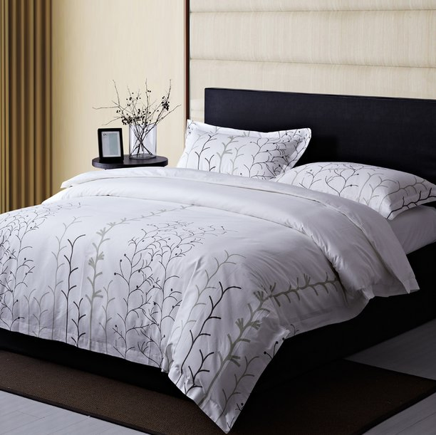 Hotel White Cotton Bedding Comforter Sets Queen King Size Luxury Bed Sheets Hotel Collection Bedding