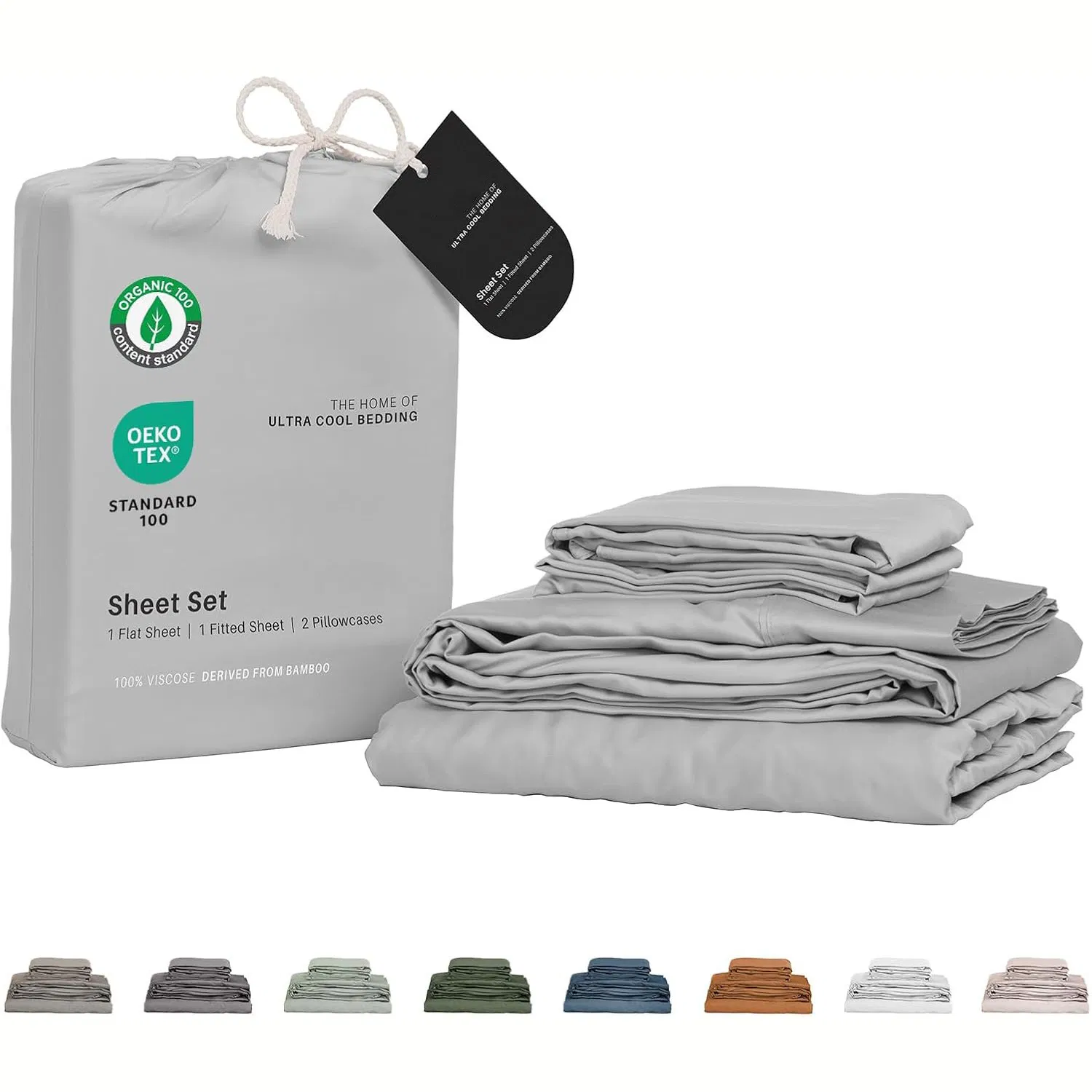 Queen Sheets by 100% Organic Viscose Derived From Bamboo Bed Sheet Set