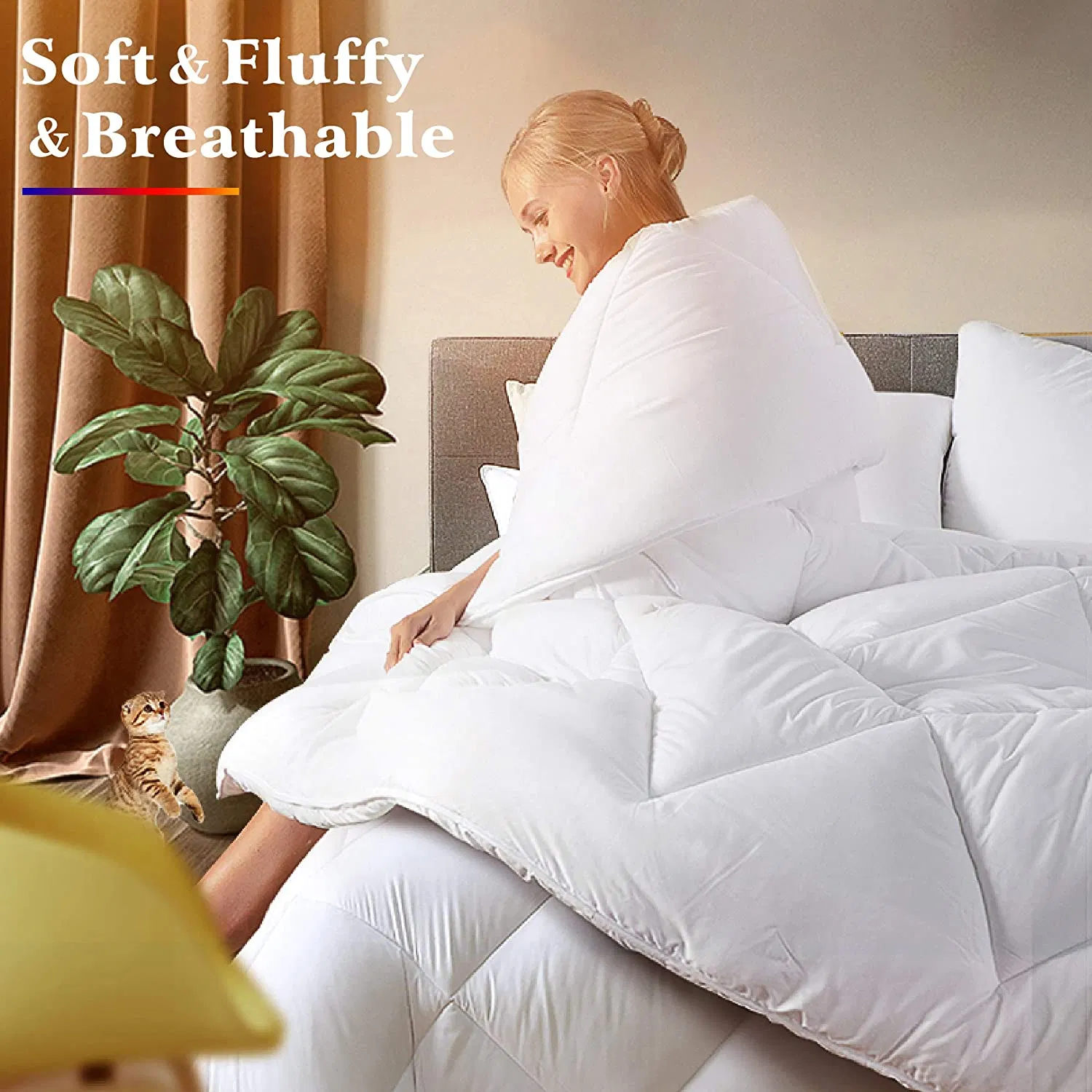 Wholesale Microfiber Fabric Polyester Padding Custom Diamond Quilted Design White Color Hospital Hotel Duvet Insert