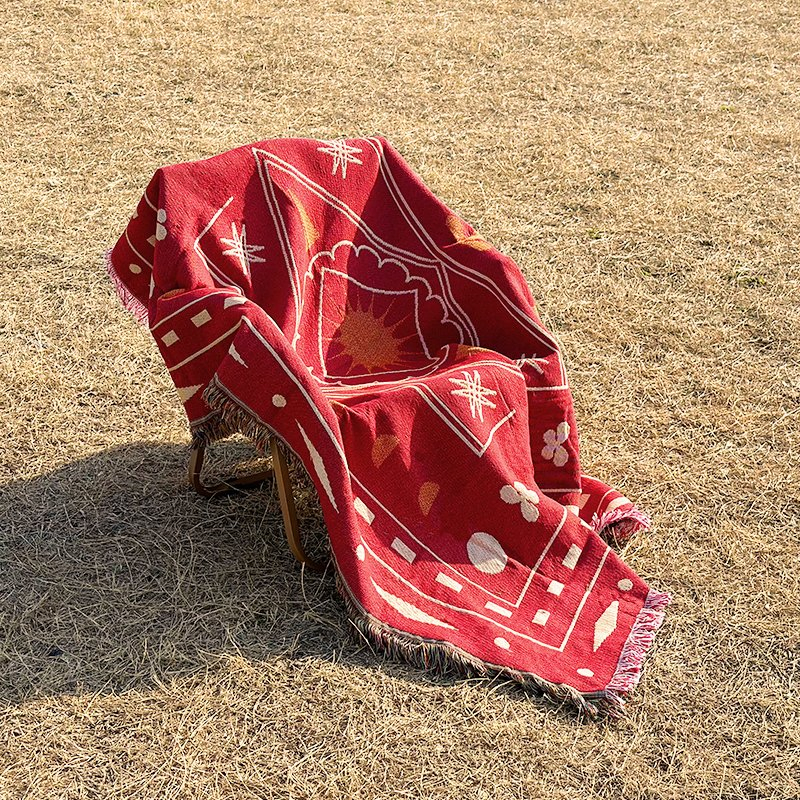 ODM Service Quick Custom Design High Quality Boho Tapestry Throw Rug with Jacquard Woven Sofa Blanket Picnic Throw Rug