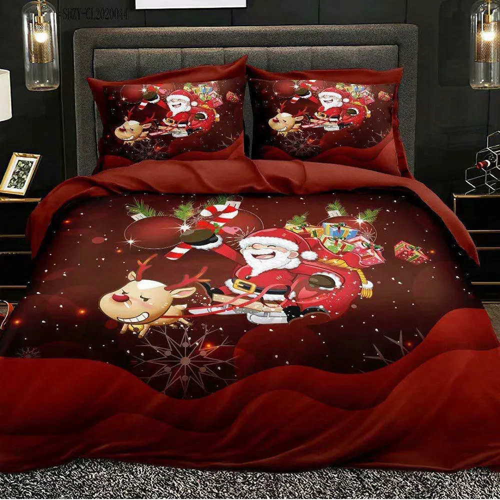 Christmas Bedding Set Luxury Quilts Cover for Kids Bedroom 3PCS Set