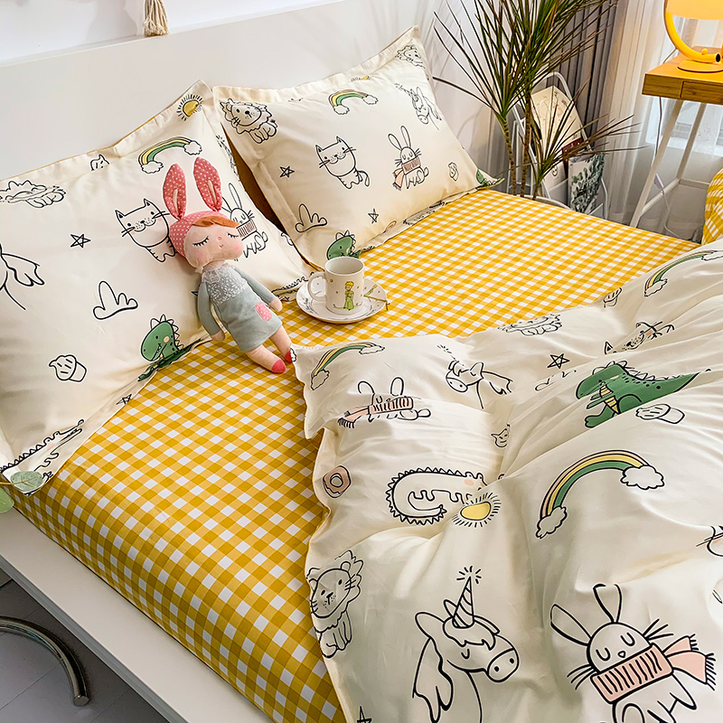 Girl Duvet Cover 100% Cotton Baby Comforter Bedding Kids Twin Size Sheet Sets Bedspread Set