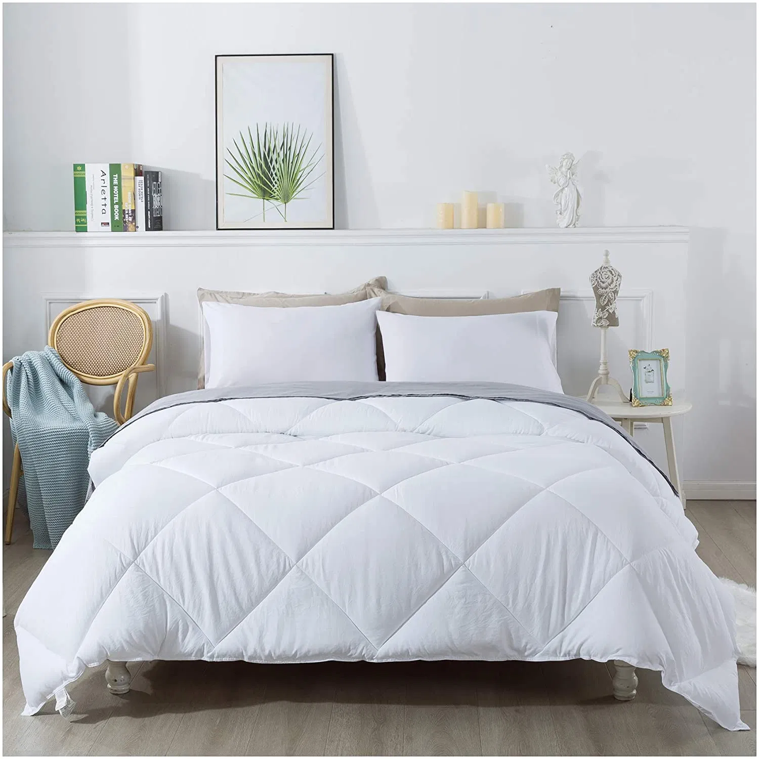 Wholesale Microfiber Fabric Polyester Padding Custom Diamond Quilted Design White Color Hospital Hotel Duvet Insert