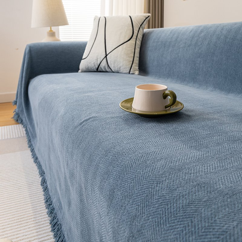 Cozy Decorative Knitted Flannel Fleece Blanket for Sofa