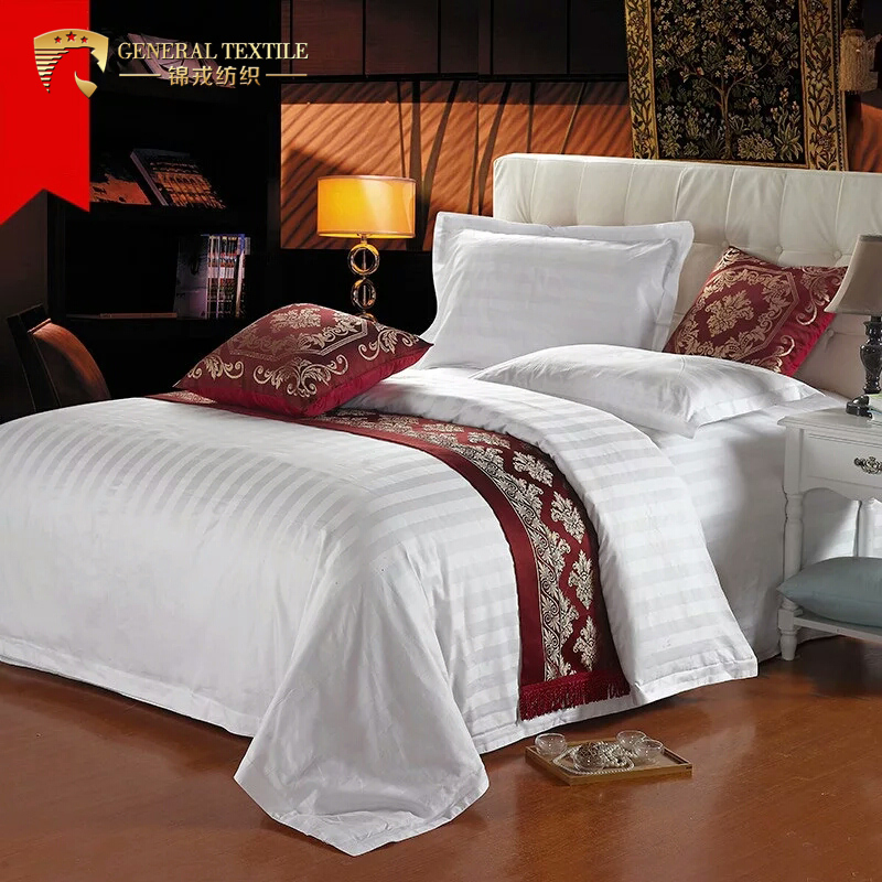 Hotel Collection Full Size White Embroidered Hotel Cotton Bedding (JRD052)