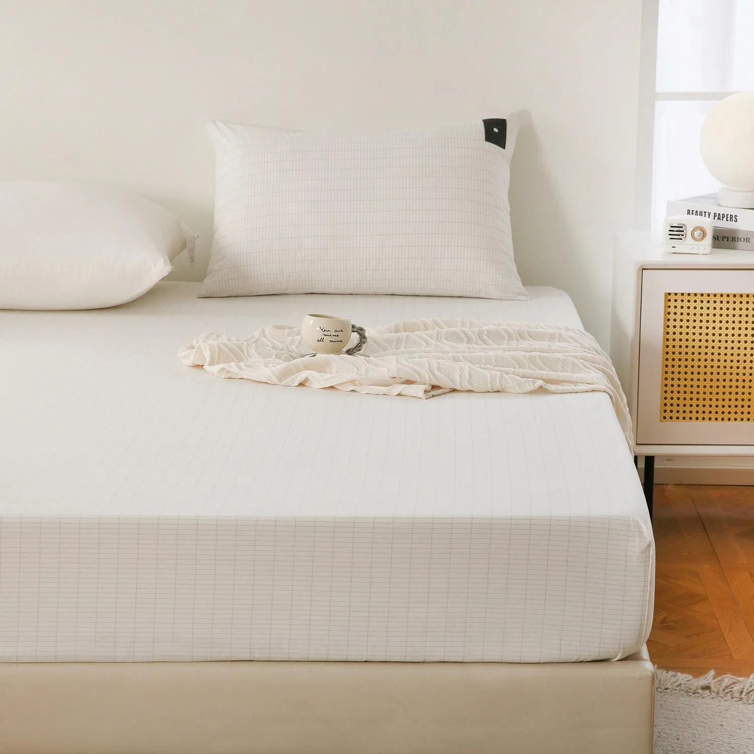 High Quality Earthing ESD 10% Silver Organic Cotton Healthy Fitted Sheet for All Size Bed, with a 4.5m Local Grounding Cable