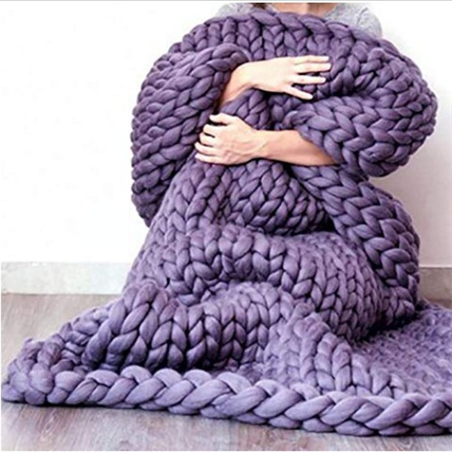 Wholesale Hand Made Knitted Weighted Blanket Chunky Knit Weighted Throw Blankets