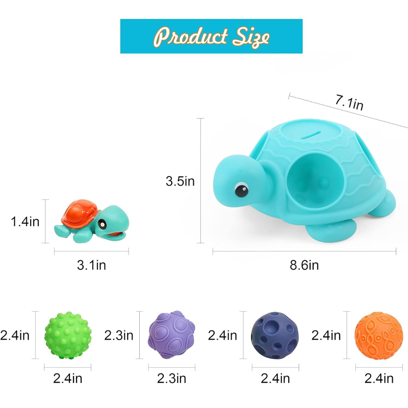 Brinquedo de Bola Sensorial de Tartaruga com Pote de Cola Macia para Desenvolvimento Infantil