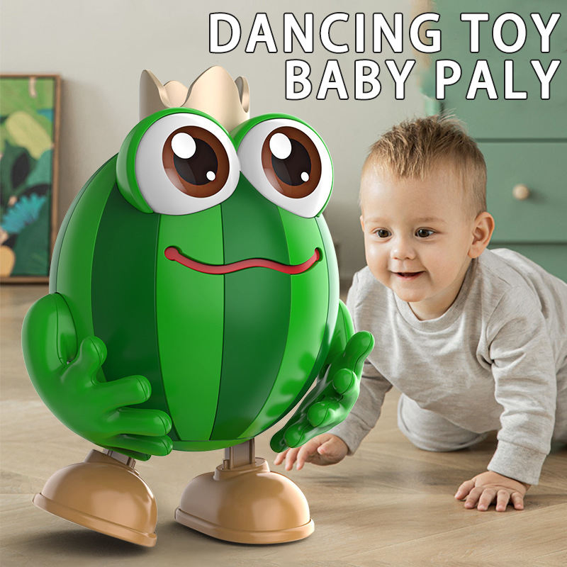 Brinquedo Dançante de Melancia Príncipe Automático Brinquedos Elétricos que Tremem com Música e Luz para Crianças, Robô de Gravação de Fala, Brinquedos Educativos e Interativos para Bebês