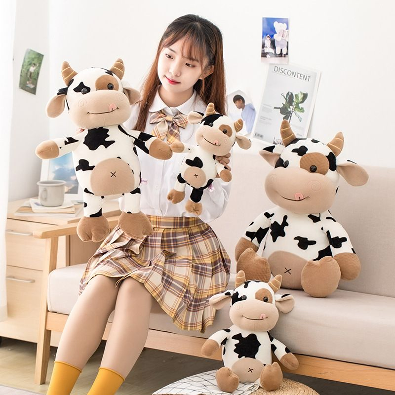 Preço de Atacado Personalizado para Crianças Bebês Infantes Pelúcia Design Personalizado Super Macio Animais Brinquedos Bonitos Adoráveis Desenhos Animados Bonecos de Pelúcia de Vaca Fornecedor