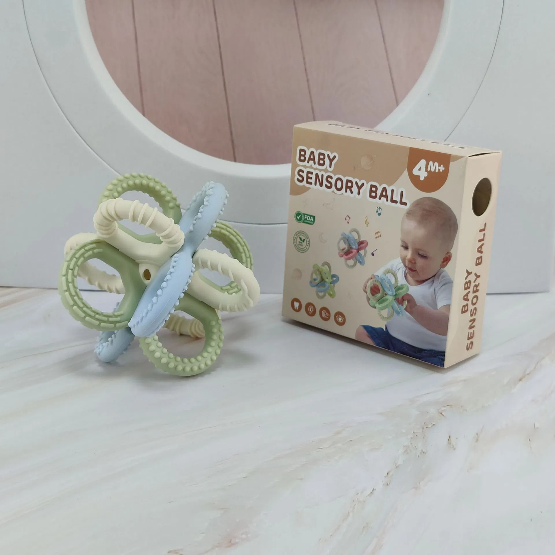 Brinquedos de Mordida de Silicone de Grau Alimentício para Bebês 3-6 6-12 12-18 Meses