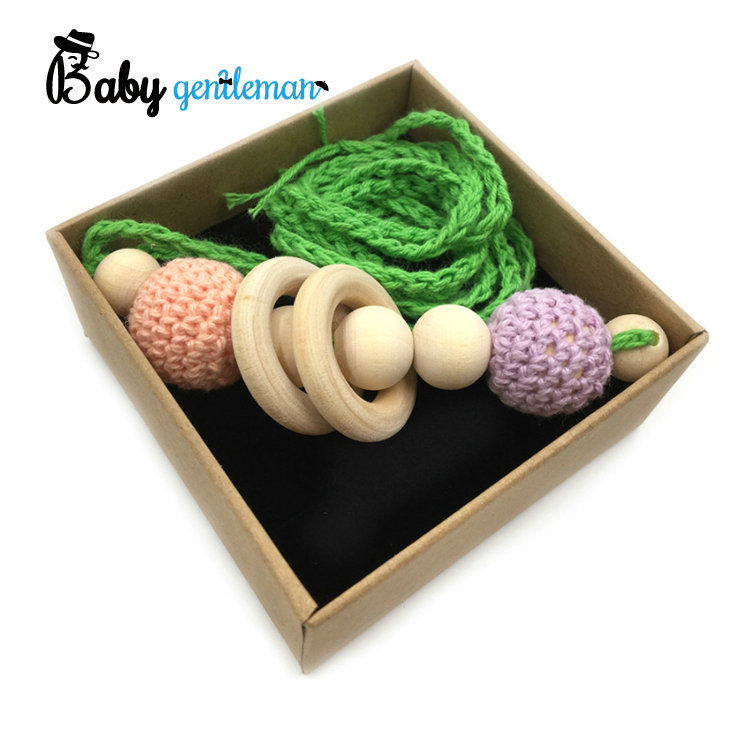 Melhor Vendedor Cadeia de Chupeta de Silicone de Madeira Personalizada Feita à Mão Brinquedo de Mordedor para Bebês Z08267K